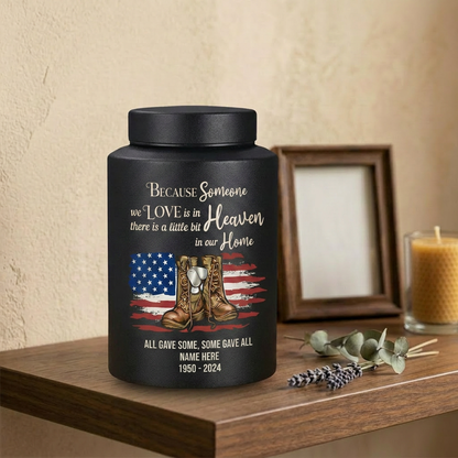 Personalized Veteran Military US Army Stainless Steel Large Urn Soldier Remembrance Tribute Home Decor Display Silver Black Gold Red Memorial Keepsake Urn, Memorial Gift, In Loving Memory - Image 4