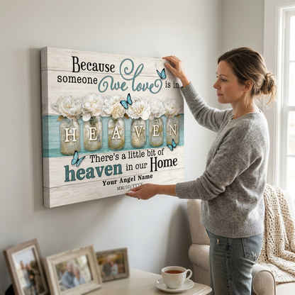 Personalized Memorial Angel Heaven Canvas Wall Art – Custom Name & Years - Image 4