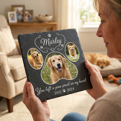 Personalized Dog Memorial Garden Stone – Paw Print Pet Loss Gift with Photo - Image 4 | VNMGSREPR1-6IN-EHIEU_AI_0412 VNMGSREPR1-8IN-EHIEU_AI_0412