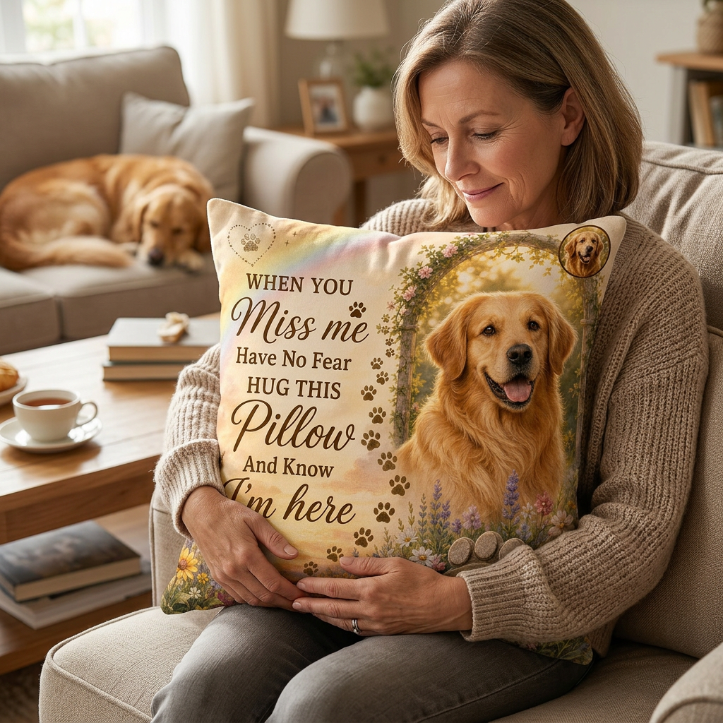 Personalized Dog Memorial Pillow with Photo and Name - Custom All Over Printed Pet Loss Keepsake - Image 4