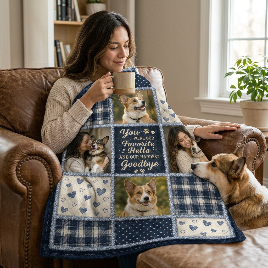Personalized Pet Memorial Photo Fleece Blanket - Dog Loss Remembrance Sympathy Gift for Pet Owners - Image 4
