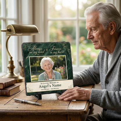 Personalized Memorial Photo Slate Stone – In Loving Memory Bereavement Gift - Image 4 | VNMGSREPR1-6IN-EHIEU_AI_0457 VNMGSREPR1-8IN-EHIEU_AI_0457