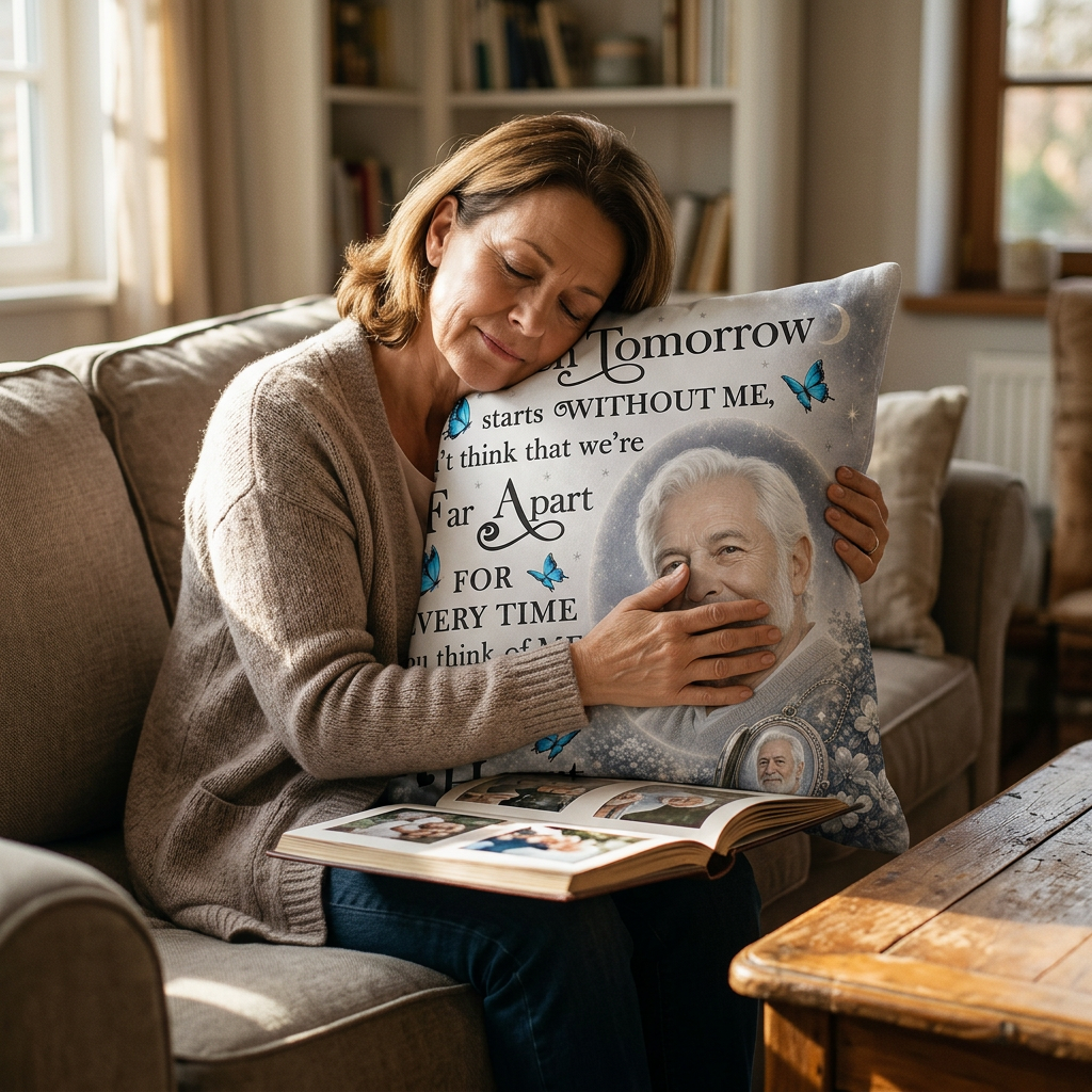 Personalized Memorial Photo Pillow When Tomorrow Starts Without Me Sympathy Gift for Loss - Image 4