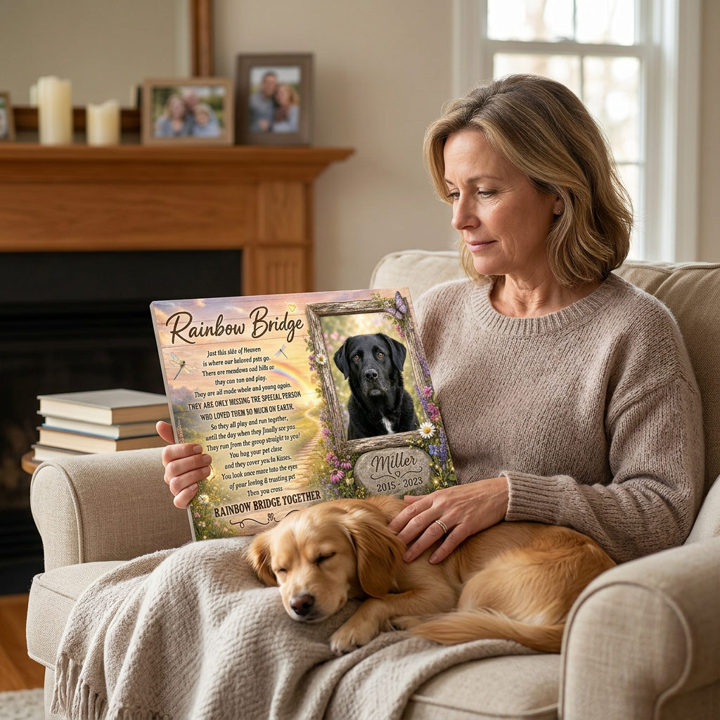 Personalized Dog Memorial Rainbow Bridge Wall Canvas - Custom Pet Photo Remembrance Gift - Image 4 | WCV-12X8-EHIEU_AI_0023 WCV-14X11-EHIEU_AI_0023 WCV-18X12-EHIEU_AI_0023 WCV-20X16-EHIEU_AI_0023 WCV-24X16-EHIEU_AI_0023 WCV-24X20-EHIEU_AI_0023 WCV-30X20-EHIEU_AI_0023 WCV-30X24-EHIEU_AI_0023 WCV-36X24-EHIEU_AI_0023 WCV-40X30-EHIEU_AI_0023