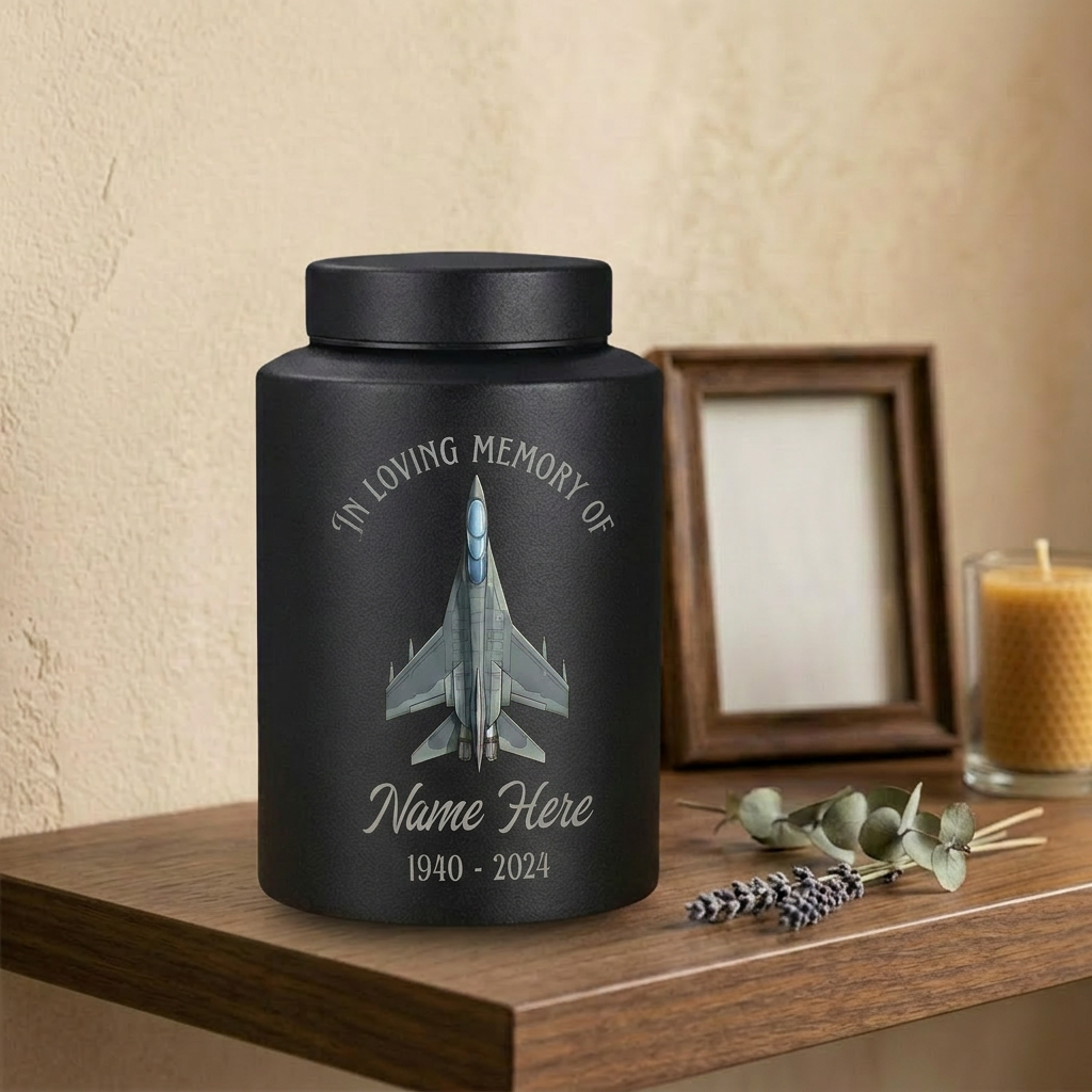 Personalized Veterans Military Soldier Stainless Steel Large Cremation Urn for Human Ashes, Custom Army Navy Air Force Tribute, Memorial Keepsake Urn, Memorial Gift, In Loving Memory - Image 4