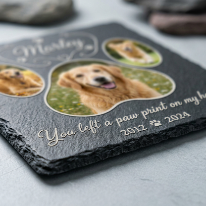 Personalized Dog Memorial Garden Stone – Paw Print Pet Loss Gift with Photo - Image 5 | VNMGSREPR1-6IN-EHIEU_AI_0412 VNMGSREPR1-8IN-EHIEU_AI_0412