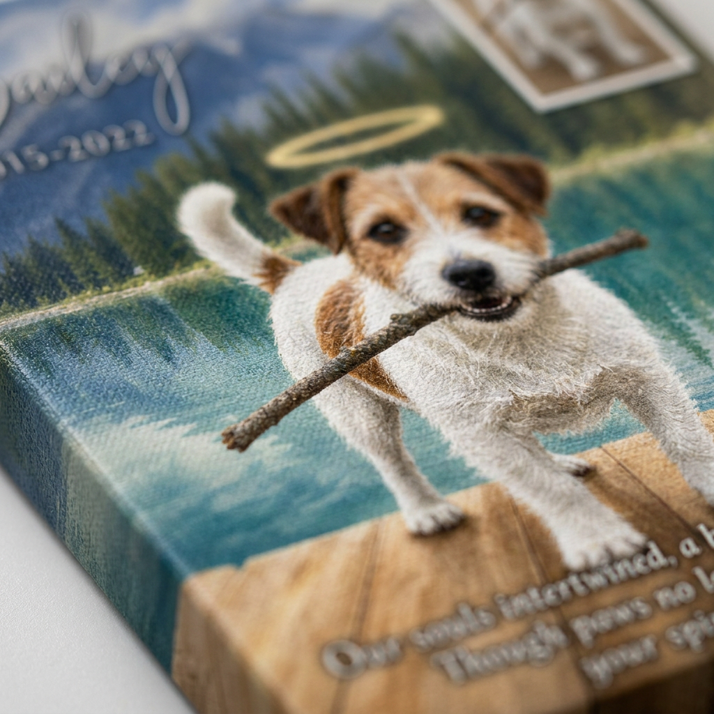 Personalized Dog Memorial Canvas Wall Art Custom Pet Loss Portrait Photo Gift - Image 5