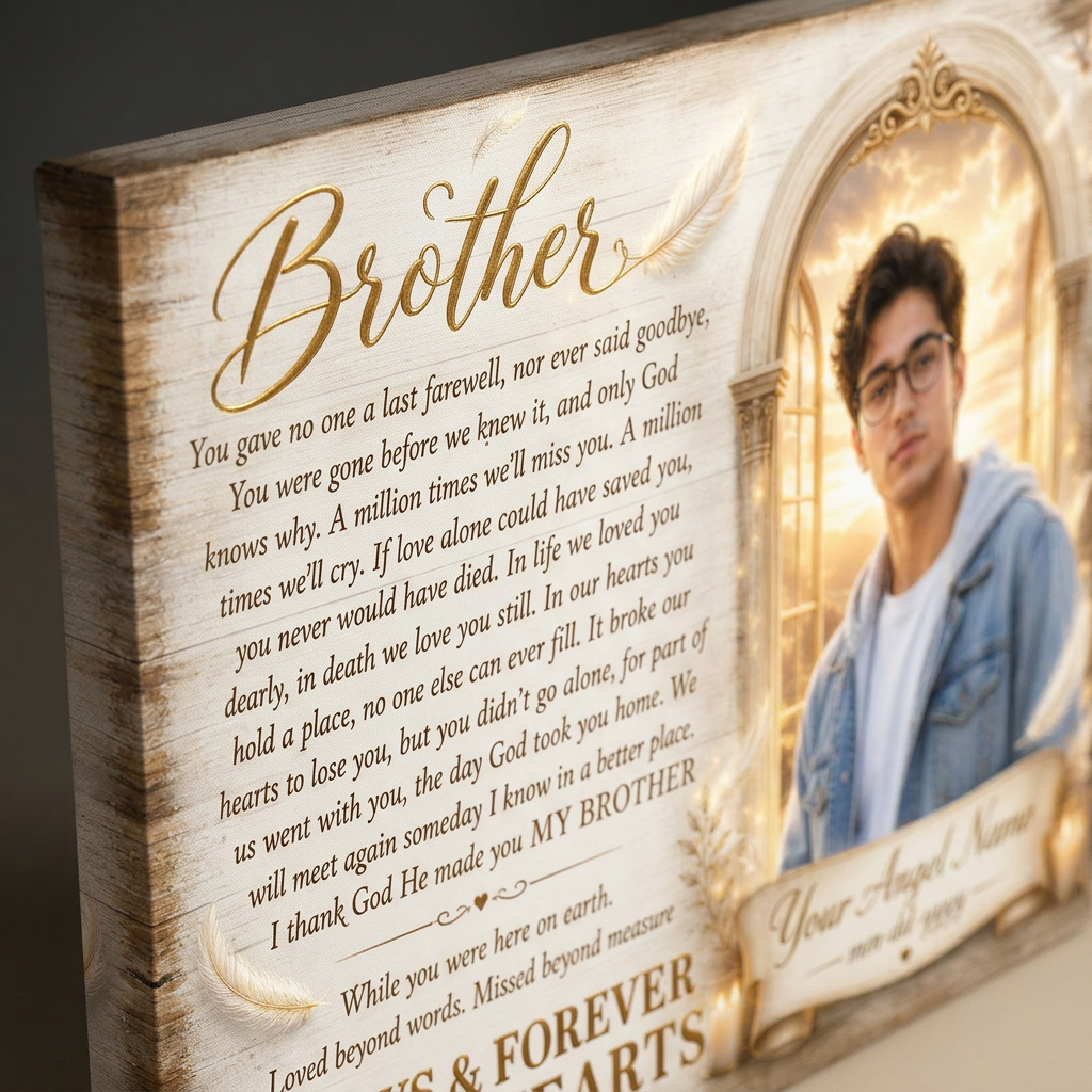 Personalized Brother Memorial Wall Canvas – Sympathy Gift for Loss of Brother - Image 5