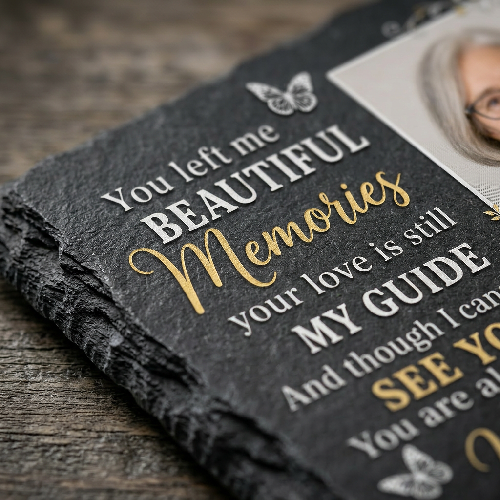 Personalized Memorial Photo Garden Stone for Loss of Mother, Sympathy Gift - Image 5 | VNMGSREPR1-6IN-EHIEU_AI_0460 VNMGSREPR1-8IN-EHIEU_AI_0460