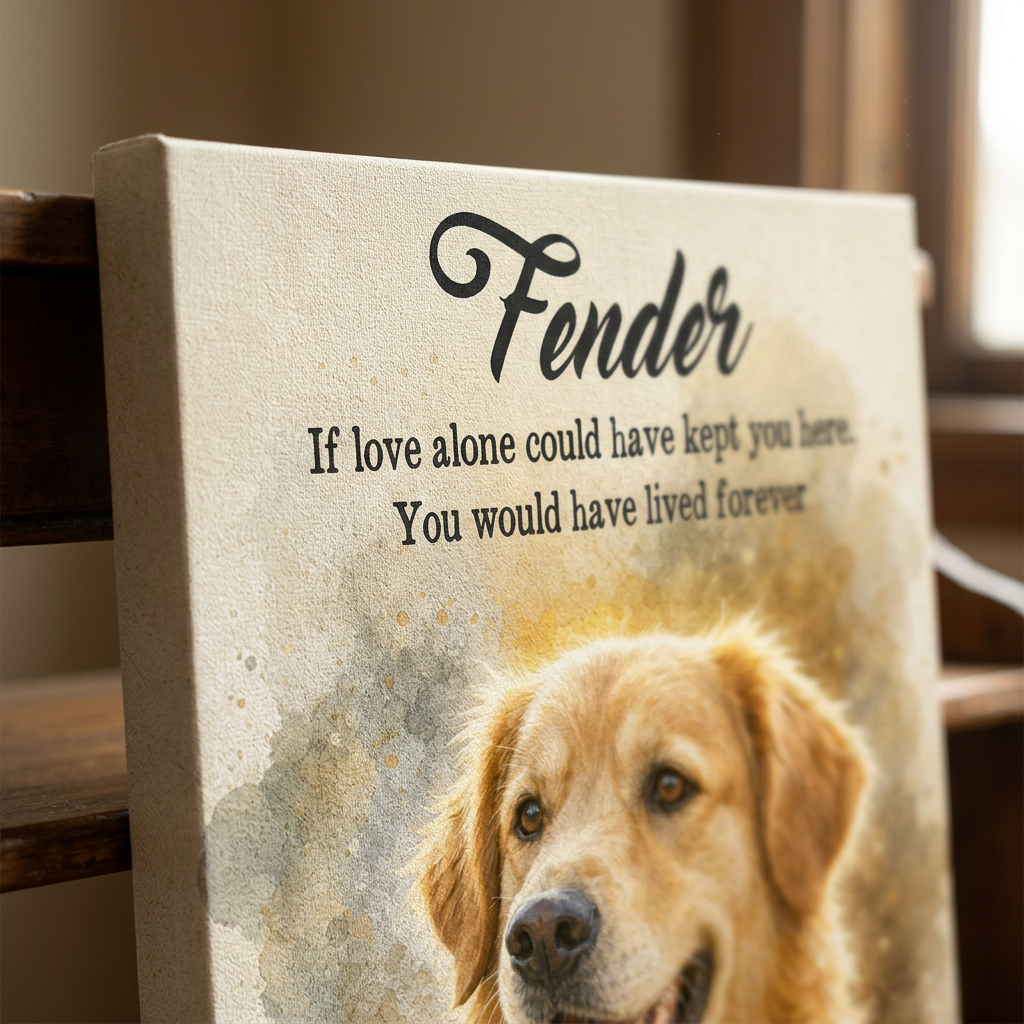Personalized Pet Memorial Watercolor Portrait Wall Canvas Dog Loss Gift - Image 5