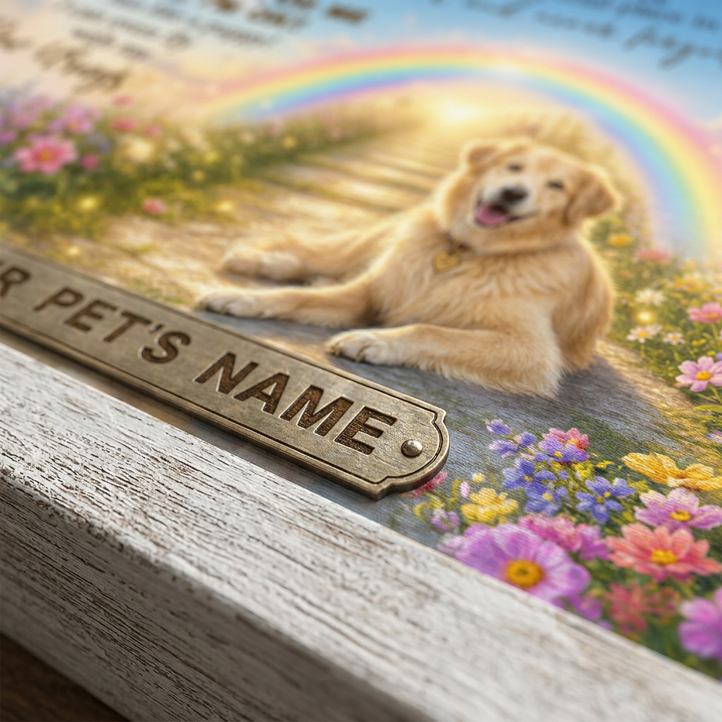 Personalized Dog Memorial Wall Canvas Rainbow Bridge Gift for Pet Loss Mom - Image 5