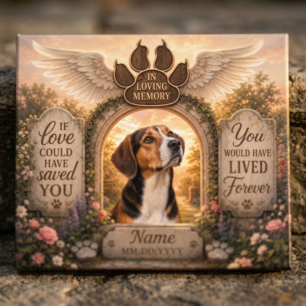 Personalized Dog Memorial Canvas Wall Art – Custom Pet Photo Sympathy Gift - Image 5
