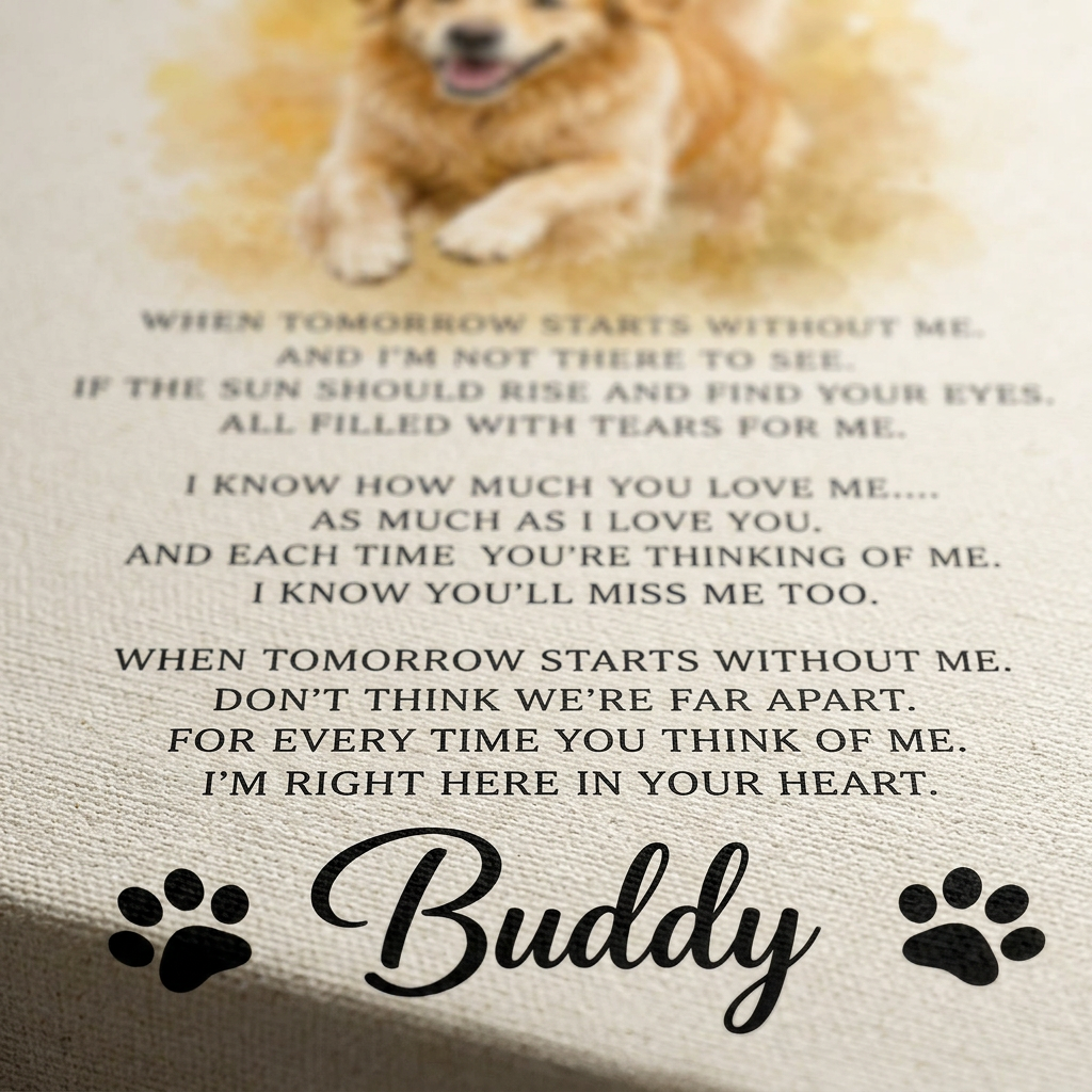 Personalized Pet Memorial Wall Canvas – Custom Dog Loss Remembrance Gift - Image 5