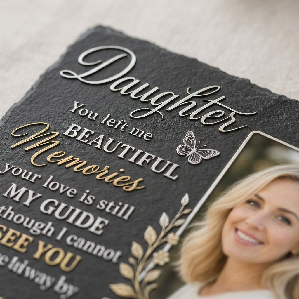 Personalized Daughter Memorial Garden Stone with Photo, Sympathy Gift for Loss of Daughter - Image 5 | VNMGSREPR1-6IN-EHIEU_AI_0463 VNMGSREPR1-8IN-EHIEU_AI_0463