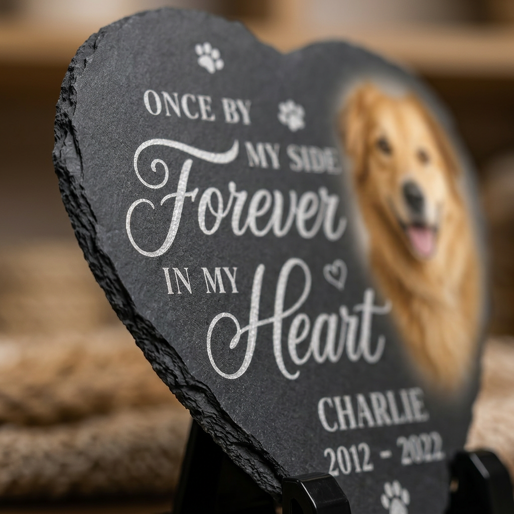 Personalized Heart Shaped Dog Memorial Stone with Photo – Pet Loss Gift - Image 5 | VNMGSREPR1-6IN-EHIEU_AI_0409 VNMGSREPR1-8IN-EHIEU_AI_0409