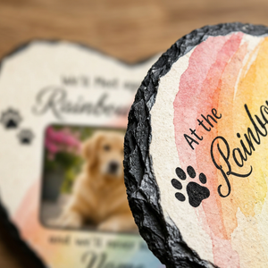 Personalized Dog Memorial Garden Stone, Pet Loss Gift, Rainbow Bridge Slate - Image 5