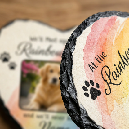 Personalized Dog Memorial Garden Stone, Pet Loss Gift, Rainbow Bridge Slate - Image 5 | VNMGSREPR1-6IN-EHIEU_AI_0490 VNMGSREPR1-8IN-EHIEU_AI_0490