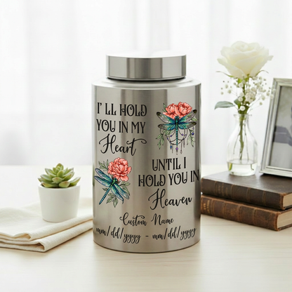 Personalized Dreamy Dragonfly UV Printed Stainless Steel Cremation Urn For Adult Human Ashes Sympathy Funeral Bereavement Display Memorial Keepsake Urn, Memorial Gift, In Loving Memory - Image 5