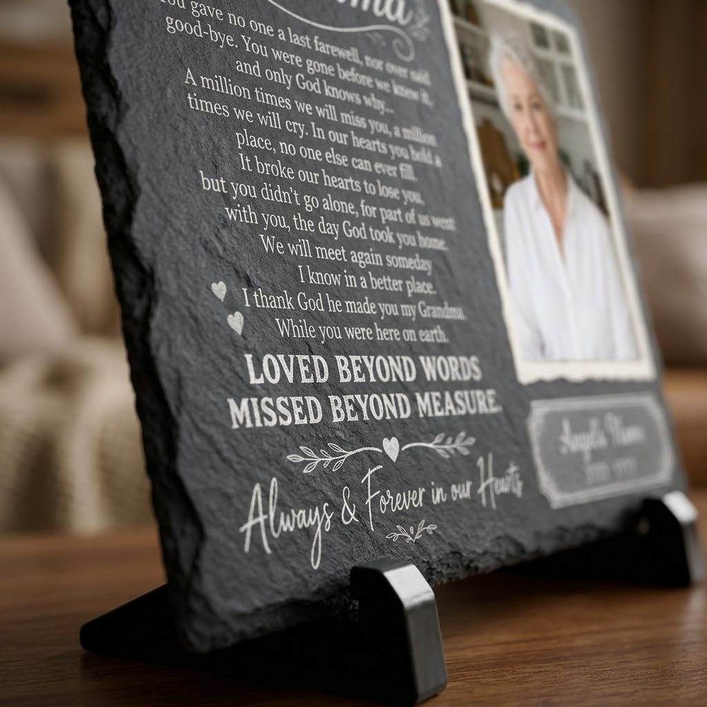 Personalized Grandma Memorial Garden Stone – You Gave No One Last Farewell Slate Gift - Image 5 | VNMGSREPR1-6IN-EHIEU_AI_0478 VNMGSREPR1-8IN-EHIEU_AI_0478
