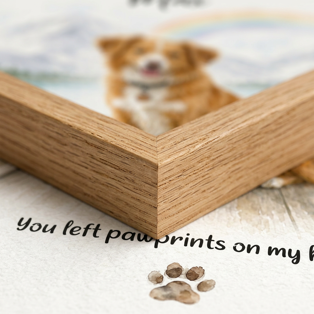 Personalized Pet Memorial Wall Canvas Rainbow Bridge Dog Remembrance Gift - Image 5