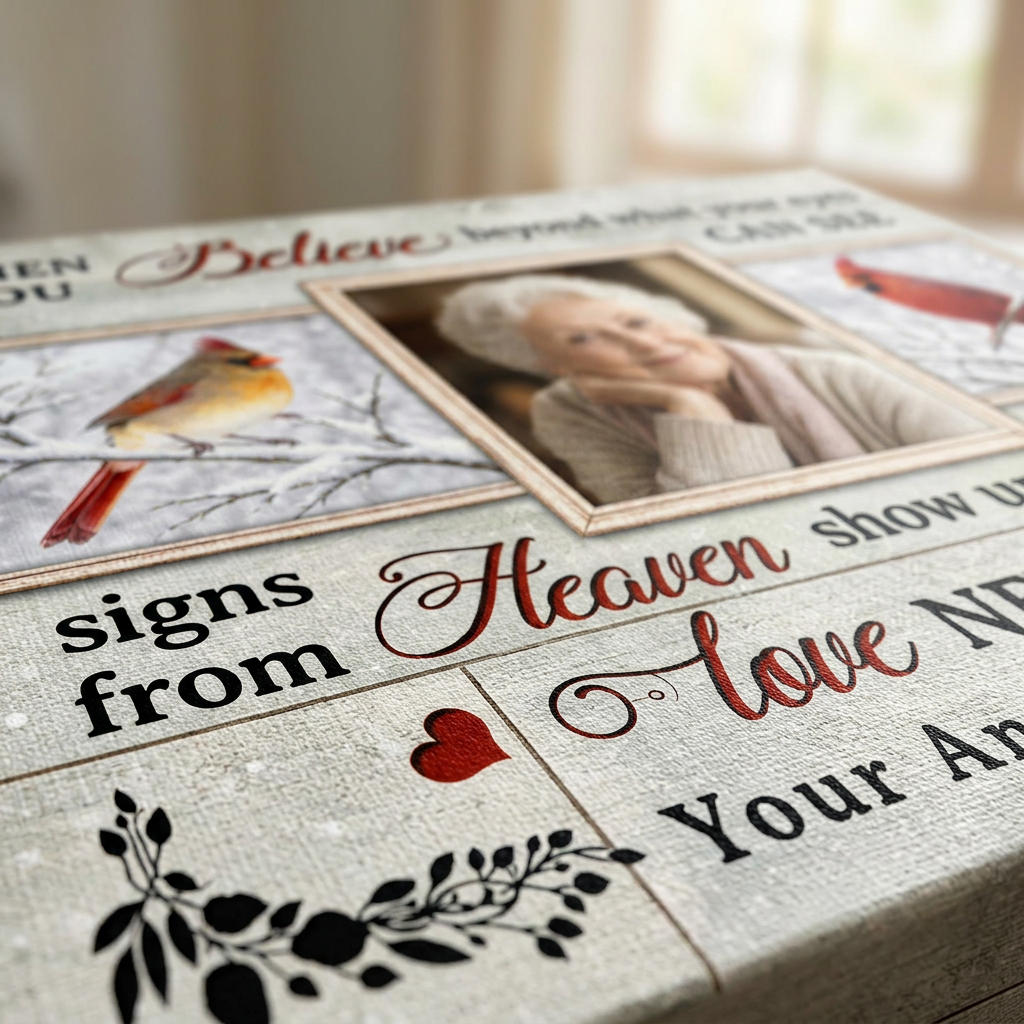 Personalized Cardinal Memorial Canvas Photo Gift for Loss of Loved One - Image 5