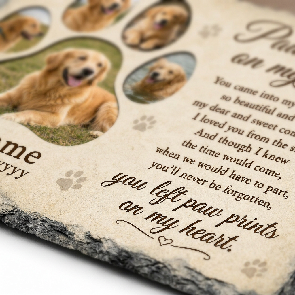 Personalized Dog Photo Memorial Garden Stone – Pet Loss Remembrance Slate - Image 5 | VNMGSREPR1-6IN-EHIEU_AI_0443 VNMGSREPR1-8IN-EHIEU_AI_0443
