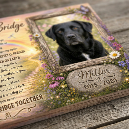 Personalized Dog Memorial Rainbow Bridge Wall Canvas - Custom Pet Photo Remembrance Gift - Image 5 | WCV-12X8-EHIEU_AI_0023 WCV-14X11-EHIEU_AI_0023 WCV-18X12-EHIEU_AI_0023 WCV-20X16-EHIEU_AI_0023 WCV-24X16-EHIEU_AI_0023 WCV-24X20-EHIEU_AI_0023 WCV-30X20-EHIEU_AI_0023 WCV-30X24-EHIEU_AI_0023 WCV-36X24-EHIEU_AI_0023 WCV-40X30-EHIEU_AI_0023