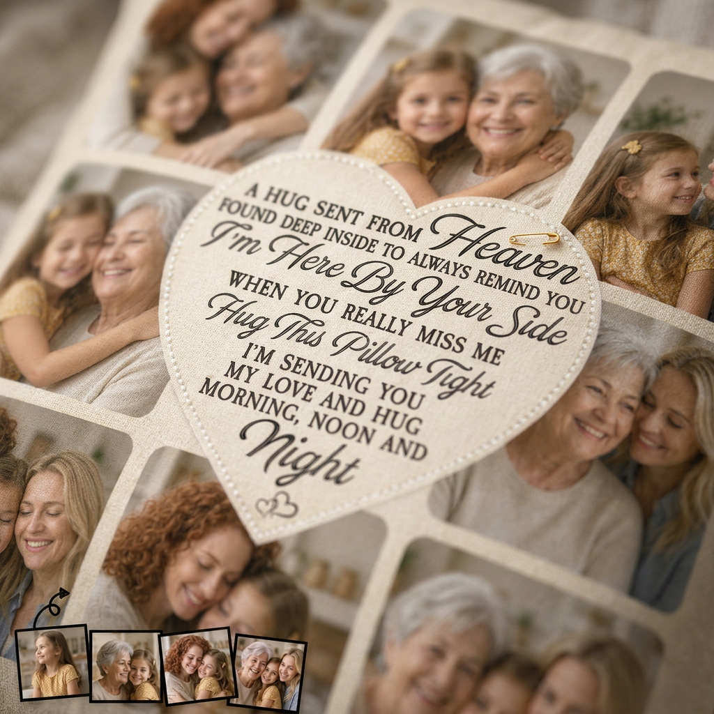 Personalized Photo Collage Memorial Pillow - A Hug Sent From Heaven Remembrance Gift for Family - Image 5