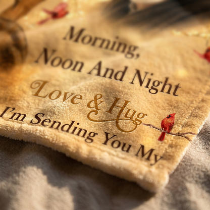 Personalized Photo Memorial Fleece Blanket - A Hug From Heaven Cardinal Sympathy Gift - Image 5