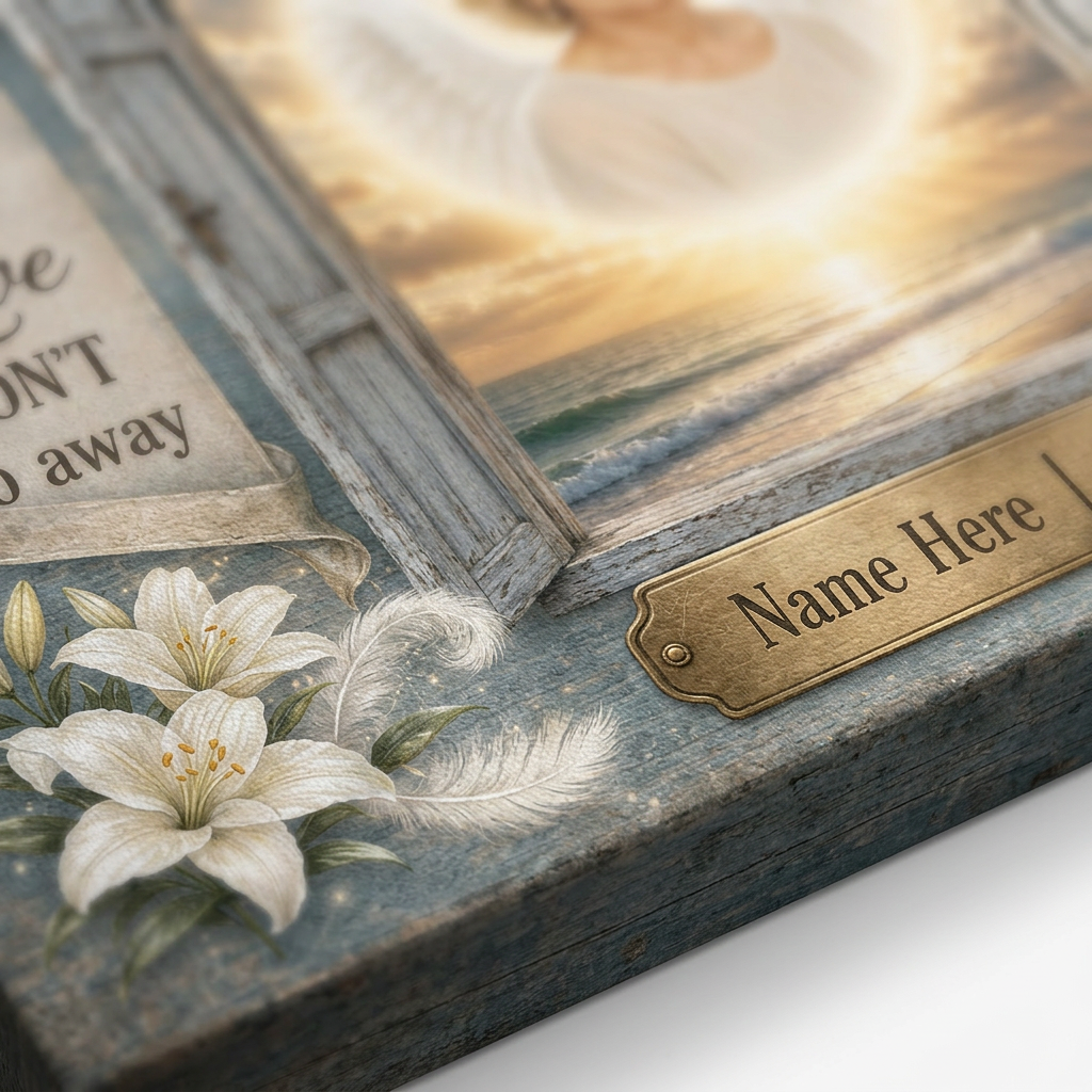 Personalized Angel Wings Memorial Portrait Canvas Gift for Loss of Loved One - Image 5