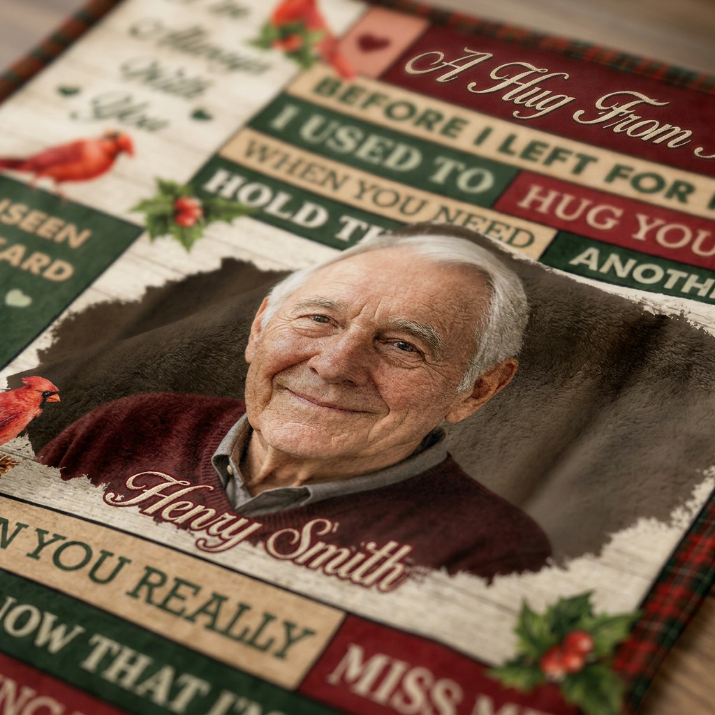 Personalized Cardinal Memorial Photo Fleece Blanket - Sympathy Gift for Loss of Loved One - Image 5