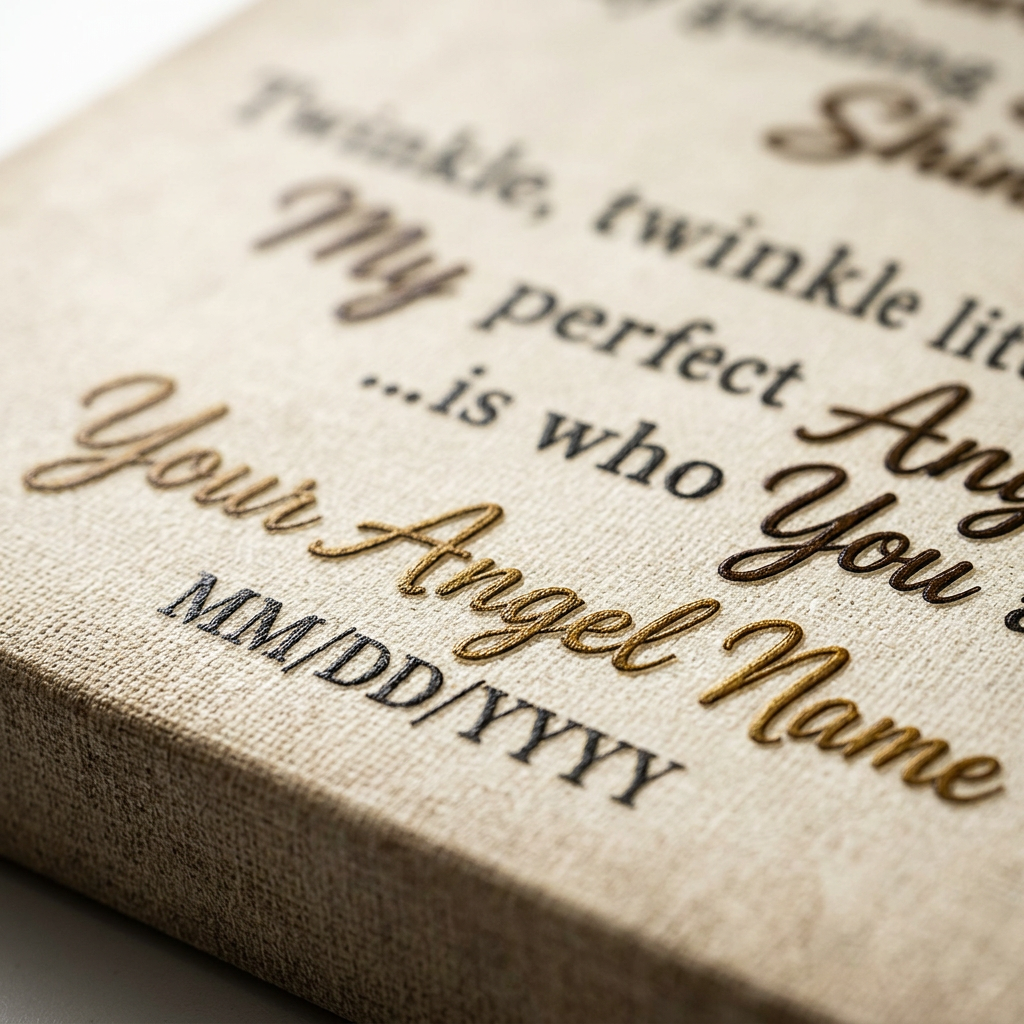 Personalized My Little Angel Memorial Wall Canvas for Infant Loss Remembrance Gift - Image 5