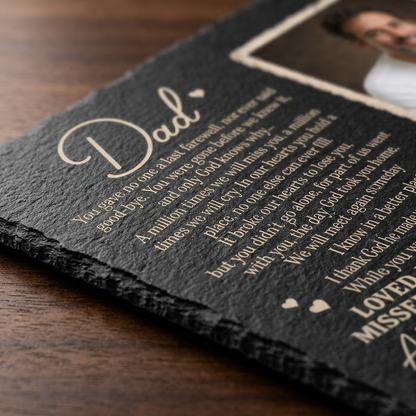 Personalized Dad Memorial Garden Stone – Rectangle Slate Gift for Loss of Father - Image 5 | VNMGSREPR1-6IN-EHIEU_AI_0476 VNMGSREPR1-8IN-EHIEU_AI_0476