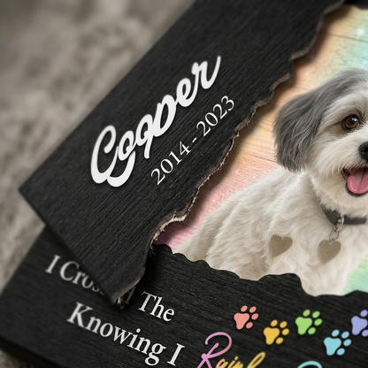 Personalized Dog Photo Memorial Wall Canvas Rainbow Bridge Pet Loss Gift - Image 5