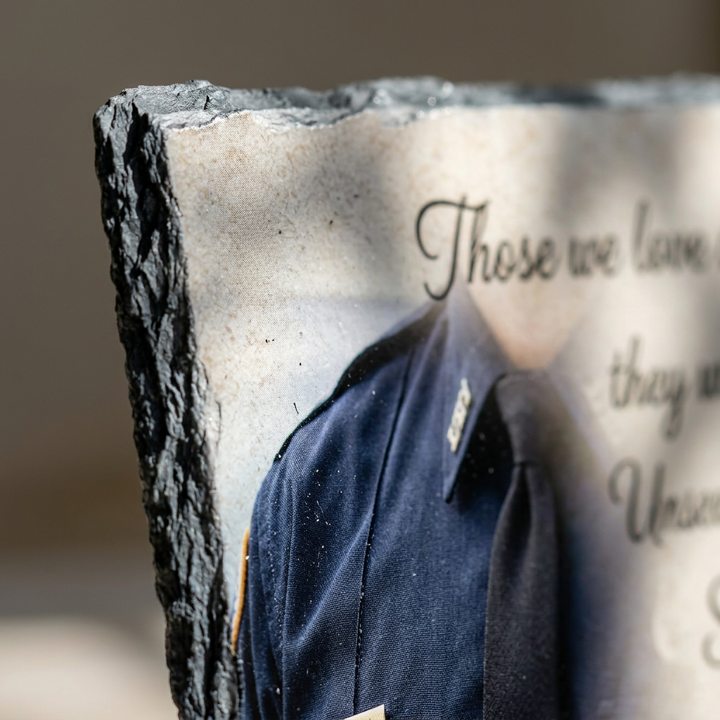 Personalized Police Officer Memorial Photo Slate Stone Thin Blue Line Keepsake - Image 5 | VNMGSREPR1-6IN-EHIEU_AI_0452 VNMGSREPR1-8IN-EHIEU_AI_0452