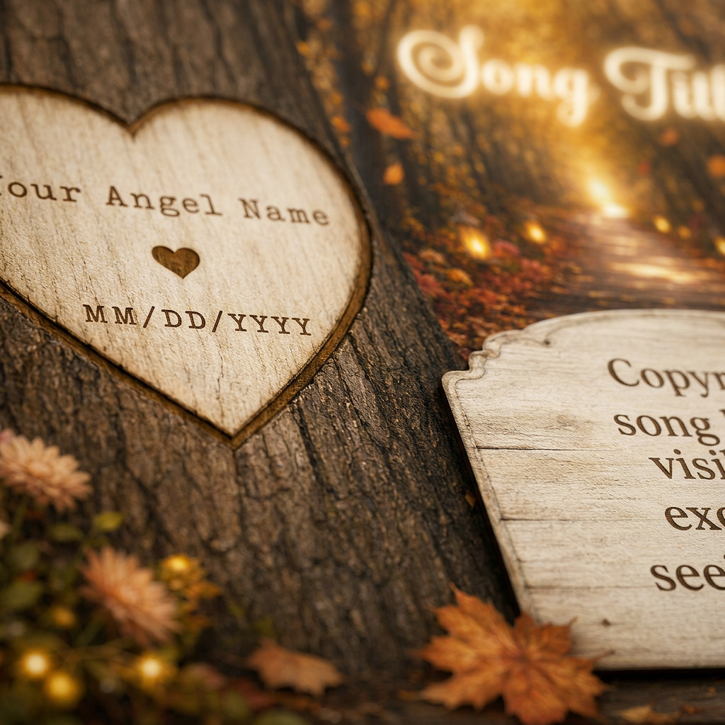 Personalized Memorial Song Lyrics Wall Canvas Autumn Forest Remembrance Sympathy Gift - Image 5