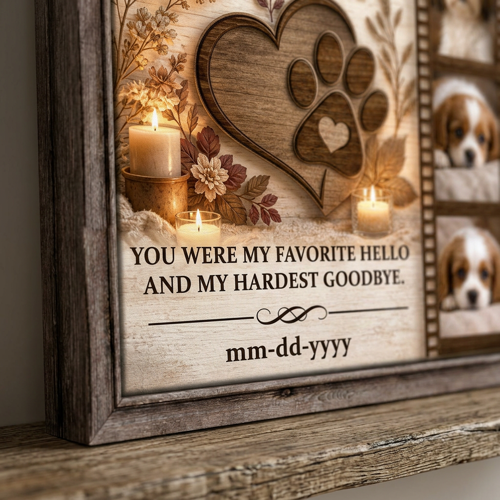 Personalized Dog Memorial Wall Canvas Custom Pet Photo Collage Keepsake Gift - Image 5