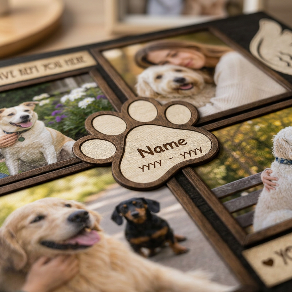 Personalized Pet Memorial Photo Collage Canvas Wall Art Dog Lovers Sympathy Gift - Image 5