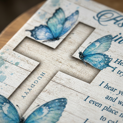 Personalized Memorial Butterfly Wall Canvas, As I Sit in Heaven Gift for Loss of a Loved One - Image 5