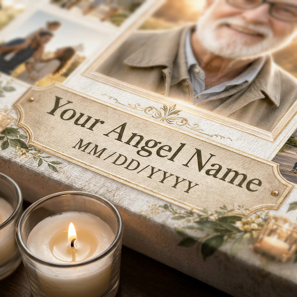 Personalized Memorial Photo Collage Wall Canvas Celebration of Life Sympathy Keepsake Remembrance Gift - Image 5