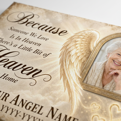 Personalized Memorial Angel Wings Photo Wall Canvas - Sympathy Gift in Memory of a Loved One - Image 5