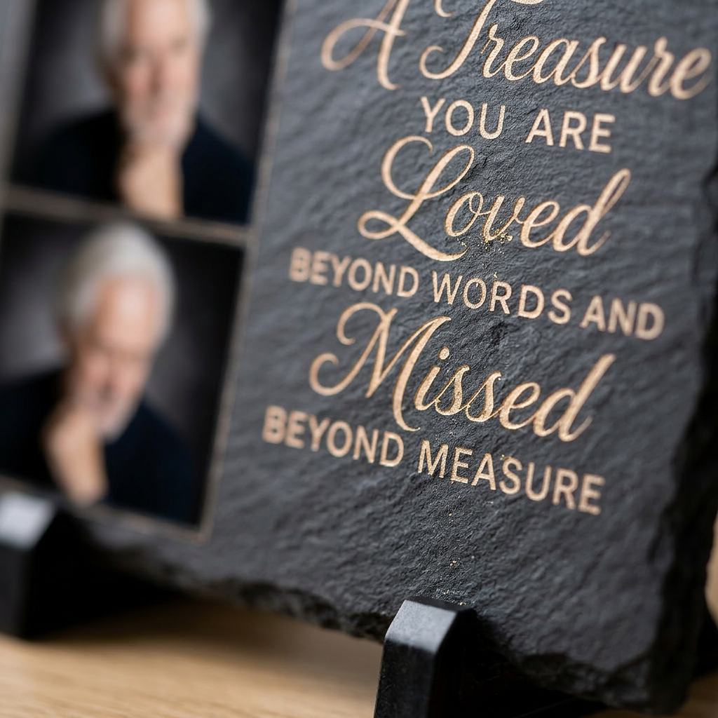 Personalized Grandpa Memorial Photo Slate Stone – In Loving Memory Sympathy Gift - Image 5 | VNMGSREPR1-6IN-EHIEU_AI_0427 VNMGSREPR1-8IN-EHIEU_AI_0427