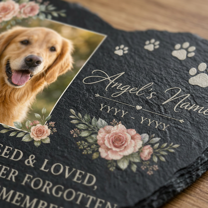 Personalized Dog Photo Memorial Garden Stone – Pet Loss Remembrance Gift - Image 5 | VNMGSREPR1-6IN-EHIEU_AI_0486 VNMGSREPR1-8IN-EHIEU_AI_0486
