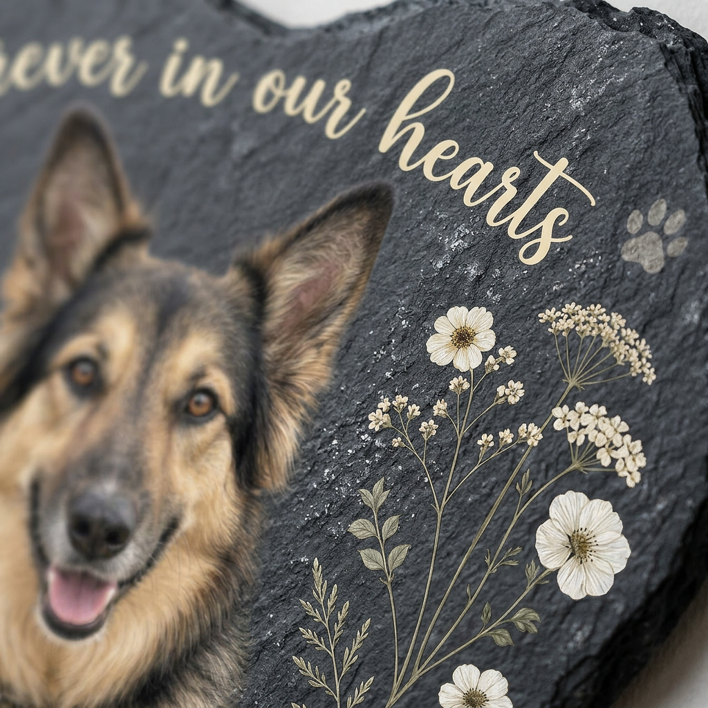 Personalized Pet Memorial Slate Stone with Photo, Custom Dog Loss Gift - Image 5 | VNMGSREPR1-6IN-EHIEU_AI_0468 VNMGSREPR1-8IN-EHIEU_AI_0468