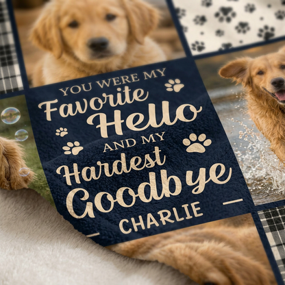 Personalized Dog Memorial Photo Blanket - Custom Pet Fleece Blanket Sympathy Gift for Dog Loss - Image 5