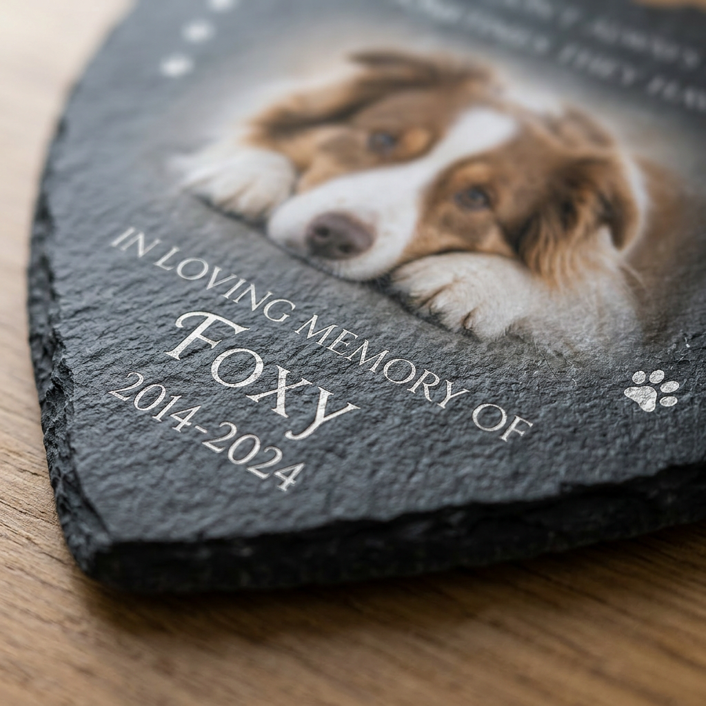 Personalized Pet Memorial Garden Stone – Custom Heart Dog Loss Grave Marker Gift - Image 5 | VNMGSREPR1-6IN-EHIEU_AI_0408 VNMGSREPR1-8IN-EHIEU_AI_0408