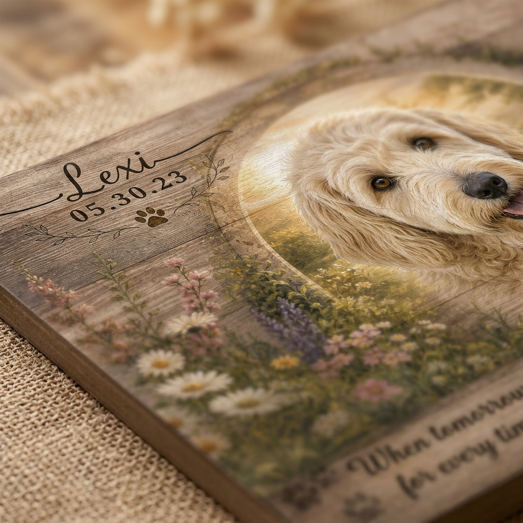 Personalized Dog Memorial Wall Canvas with Photo, Name and Date – Pet Loss Gift - Image 5