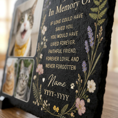 Personalized Cat Memorial Garden Stone Custom Photo Slate Pet Sympathy Gift - Image 5 | VNMGSREPR1-6IN-EHIEU_AI_0434 VNMGSREPR1-8IN-EHIEU_AI_0434