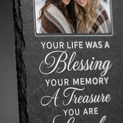 Personalized Sister Memorial Photo Slate Stone, Custom Remembrance Keepsake Gift - Image 5 | VNMGSREPR1-6IN-EHIEU_AI_0426 VNMGSREPR1-8IN-EHIEU_AI_0426