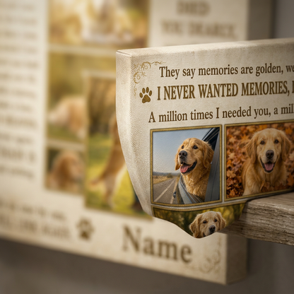 Personalized Golden Retriever Memorial Wall Canvas Dog Loss Remembrance Gift for Dog Owners - Image 5